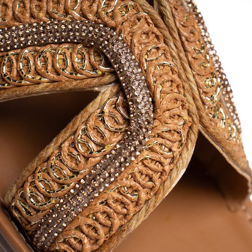 Chinelo Rasteira Feminina Via Marte Ráfia Marrom