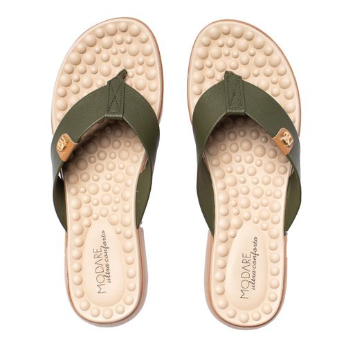 Chinelo Feminino Modare Napa Floather Verde Oliva/Bege