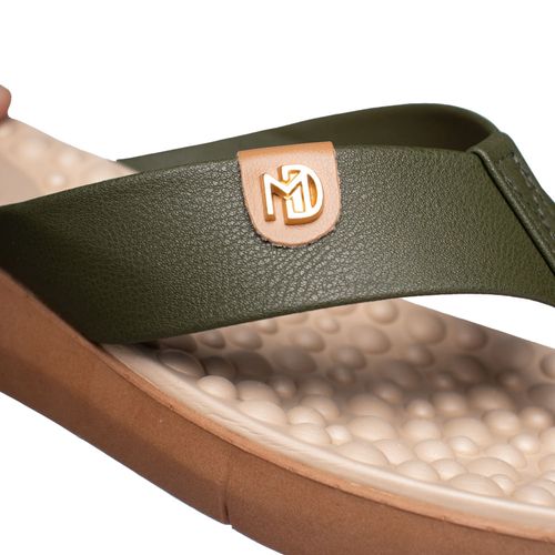 Chinelo Feminino Modare Napa Floather Verde Oliva/Bege