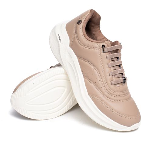 Tênis Feminino Kolosh Esportivo Calce Fácil Marrom Claro