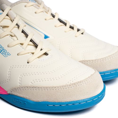 Chuteira Futsal Masculina Umbro Pro 5 Bump Off White/Azul