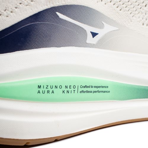 Tênis Masculino Mizuno Neo Aura Knit Off White/Marinho