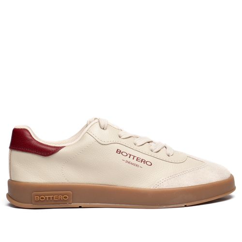 Tênis Feminino Bottero Couro Burnish Bege/Vinho