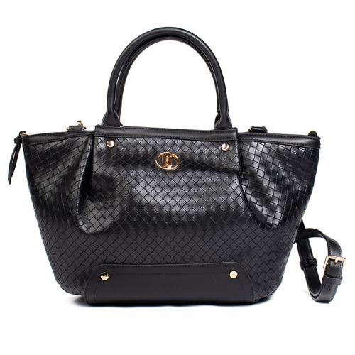 Bolsa Feminina WJ Satchel Tote Grande Tressê Preto
