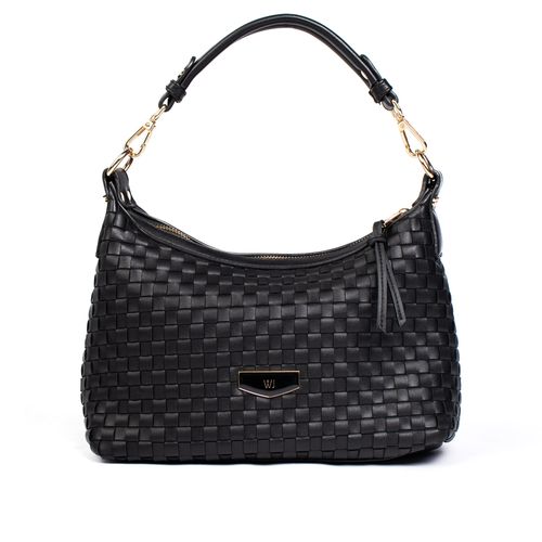 Bolsa Feminina WJ Hobo Média Tressê Preto