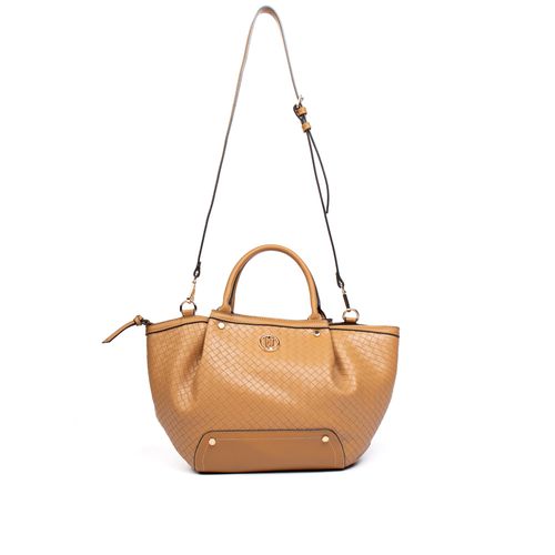 Bolsa Feminina WJ Satchel Tote Grande Tressê Caramelo