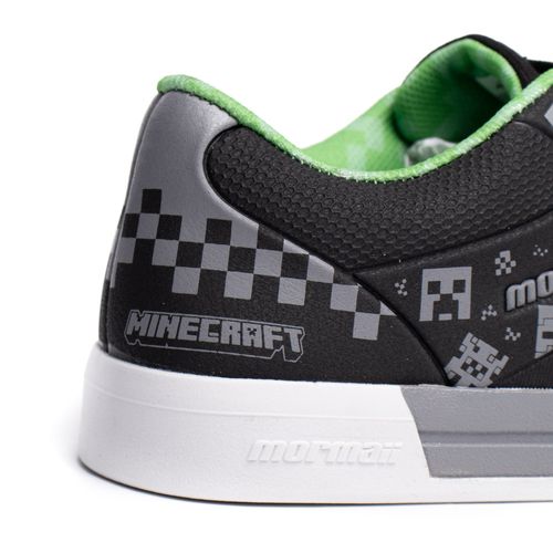 Tênis Infantil Mormaii Minecraft Calce Fácil Preto/Cinza