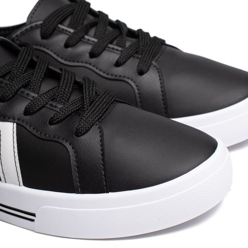 Tênis Feminino Moleca Napa Sardenha Casual Preto/Branco