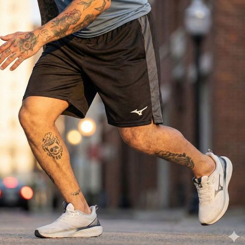 Bermuda Masculina Mizuno Root Mesh 2 Respirável Preto/Cinza