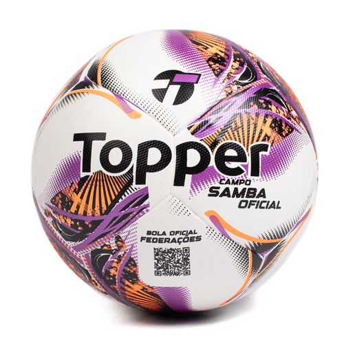 Bola Campo Topper Samba Oficial Branco/Laranja