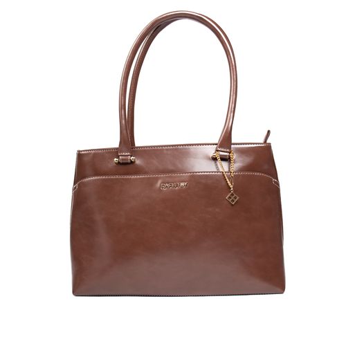 Bolsa Feminina Rafitthy Tote Grande Verniz Marrom