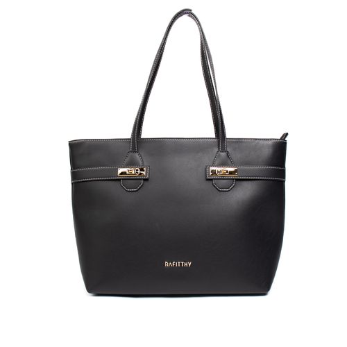 Bolsa Feminina Rafitthy Tote Grande Estrutura Quadrada Preto