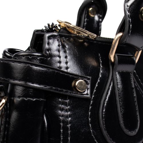 Bolsa Feminina Rafitthy Tiracolo Média Verniz Preto