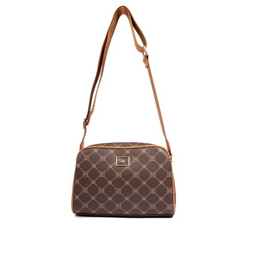 Bolsa Feminina Rafitthy Transversal Pequena Marrom/Caramelo