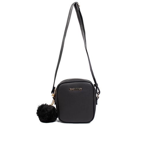 Bolsa Feminina Rafitthy Shoulder Bag Pompom Pequena Preto