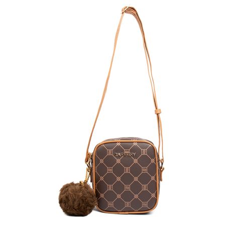 Bolsa Feminina Rafitthy Shoulder Bag Pompom Pequena Marrom