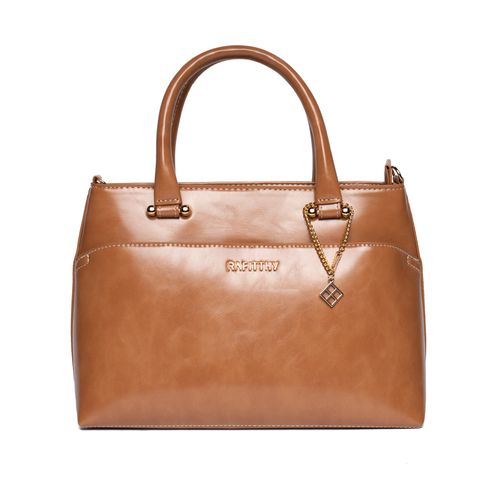 Bolsa Feminina Rafitthy Tote Média Verniz Caramelo