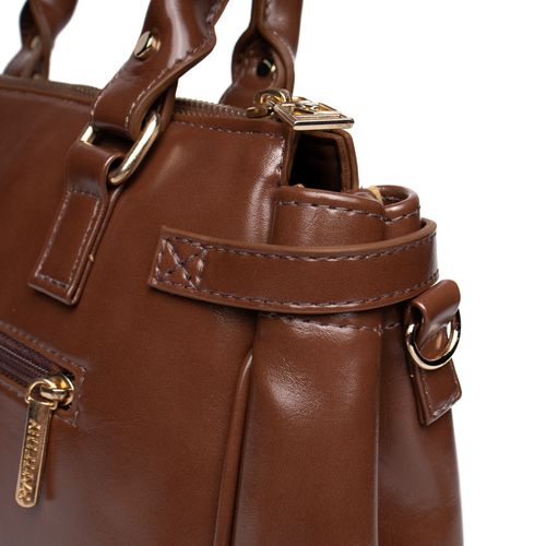 Bolsa Feminina Rafitthy Tiracolo Média Verniz Marrom