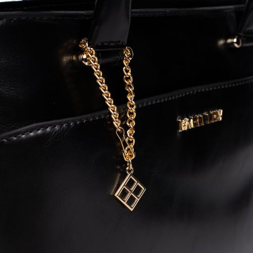 Bolsa Feminina Rafitthy Tote Média Verniz Preto