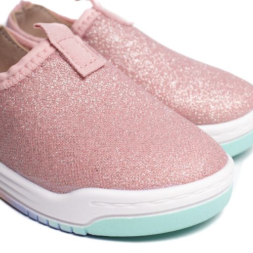 Tênis Infantil Molekinha Baby Tecido Glitter Rosa