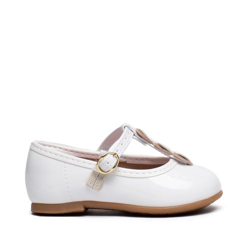 Sapatilha Infantil Molekinha Baby Verniz Corações Branco