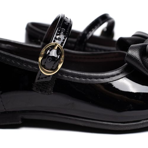 Sapatilha Infantil Molekinha Baby Verniz Laço Preto