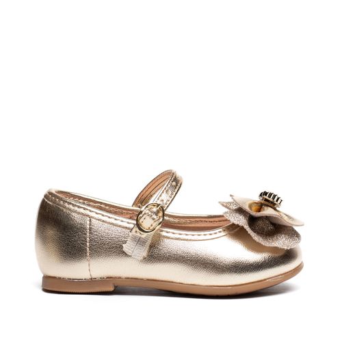 Sapatilha Infantil Molekinha Baby Brilho Laço Dourado