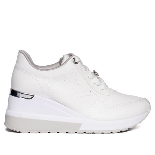 Tênis Feminino Via Marte Anabela Napa Branco/Prata