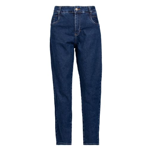 Calça Jeans Feminina Sawary Mom Clássica Azul Escuro
