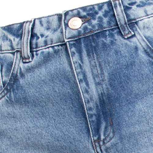 Calça Jeans Feminina Sawary Wide Leg Estonado Azul