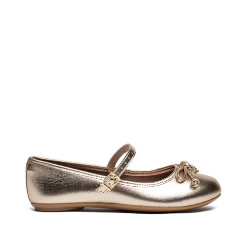 Sapatilha Infantil Molekinha Brilho Metalizado Dourado