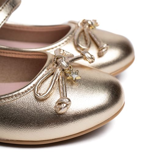 Sapatilha Infantil Molekinha Brilho Metalizado Dourado