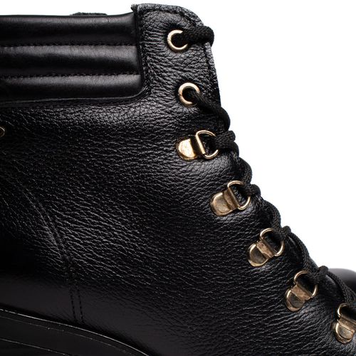 Coturno Feminino Pegada Burnished Couro Soft Touch Preto