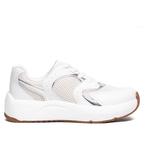 Tênis Feminino Beira Rio Free Sport Branco/Prata