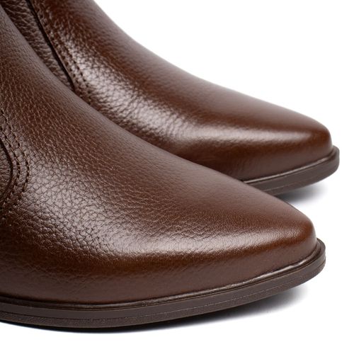 Bota Feminina Pegada Burnished Couro Salto Bloco Marrom