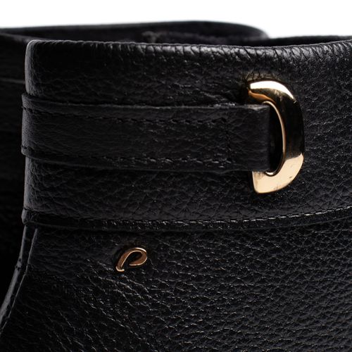 Bota Feminina Pegada Burnished Couro Salto Bloco Preto