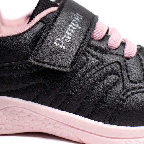 Tênis Infantil Pampili Escolar Preto/Rosa
