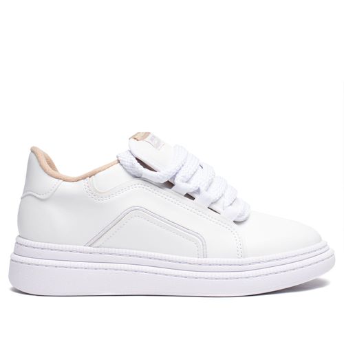 Tênis Feminino Moleca Urbano Napa Turim Branco/Bege