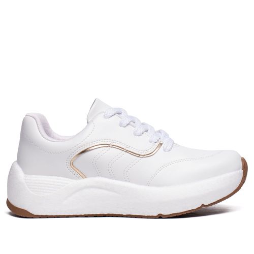 Tênis Feminino Beira Rio Napa Turim Branco/Dourado