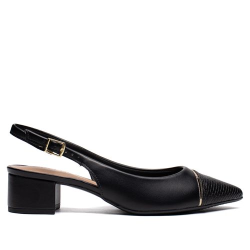 Sapato Feminino Beira Rio Bico Fino Napa Turim Preto