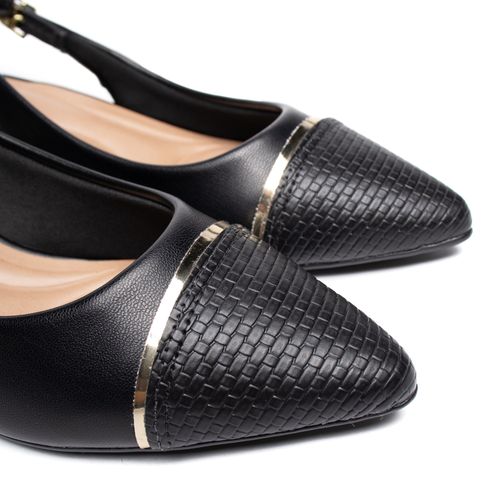 Sapato Feminino Beira Rio Bico Fino Napa Turim Preto