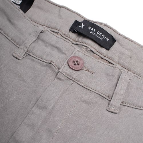 Calça Masculina Max Denim Sarja Slim Cinza