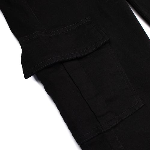 Calça Feminina Sawary Plus Size Cargo Sarja Preto