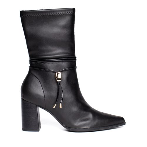 Bota Feminina Ramarim Cano Médio com Cordão Preto