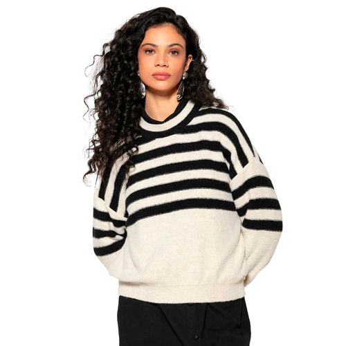 Blusa Feminina Biamar Listrada Bege/preto