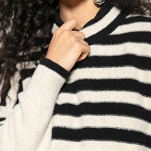 Blusa Feminina Biamar Listrada Bege/preto