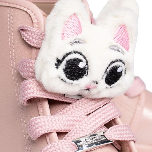 Bota Infantil Molekinha Paris Cano Médio Glitter Rosa