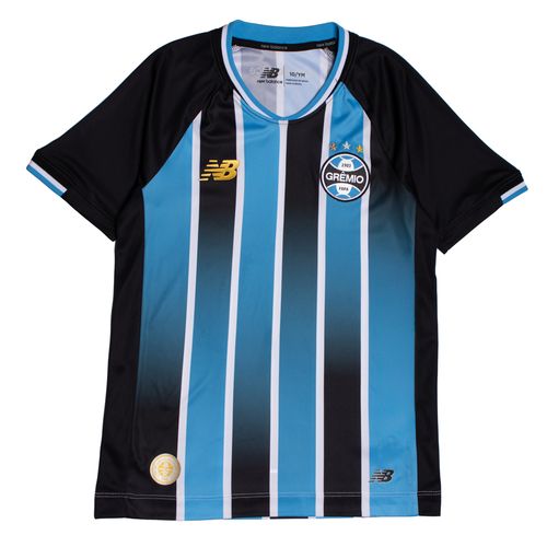 Camiseta Juvenil New Balance Grêmio Home 2026 Torcedor Azul