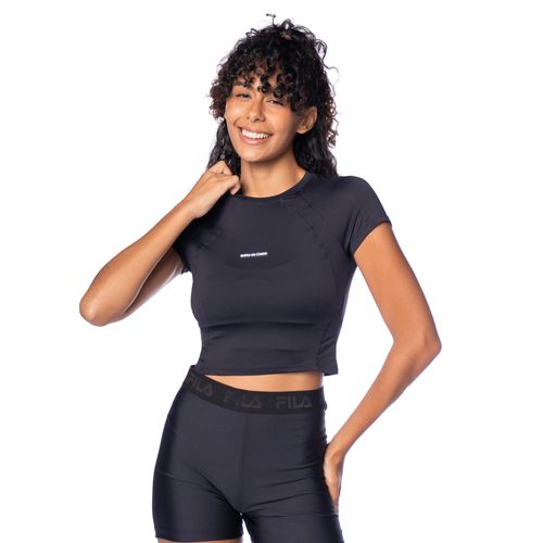 Cropped Feminino Estilo do Corpo UV35+ Preto