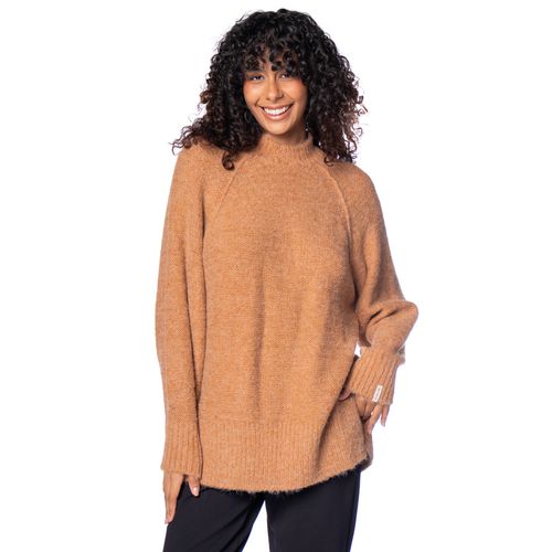 Blusa Feminina Biamar Alongada Cava Raglan Caramelo Mescla